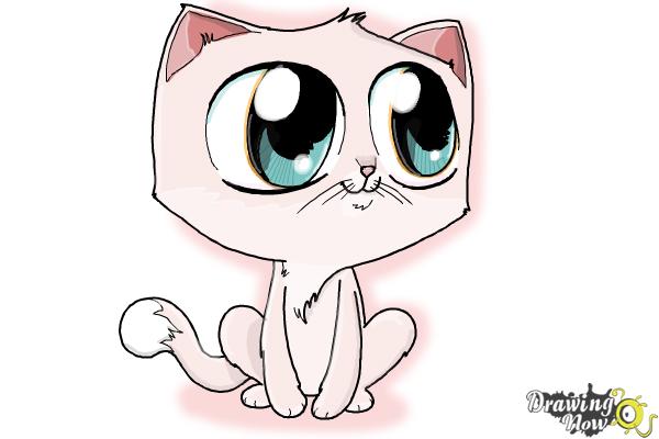 How to Draw a Cute Cat - DrawingNow