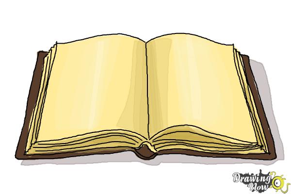 how to draw an open book step by step