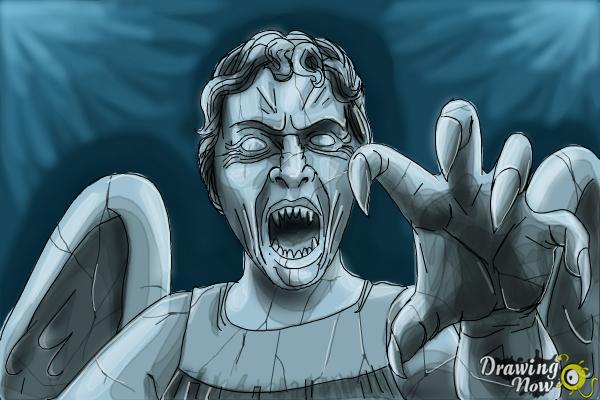 weeping angel doctor who coloring pages