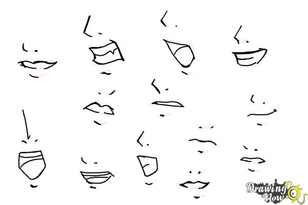 how to draw a anime mouth