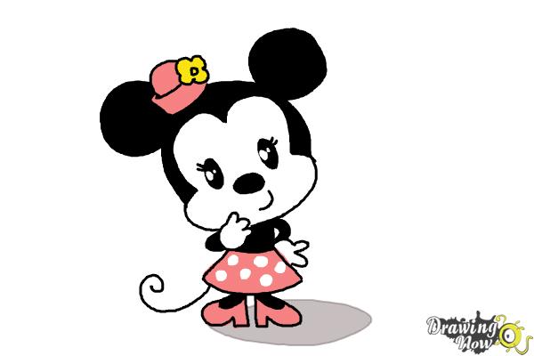 Draw the cute face of Minnie Mouse in 12 steps  Sketchok