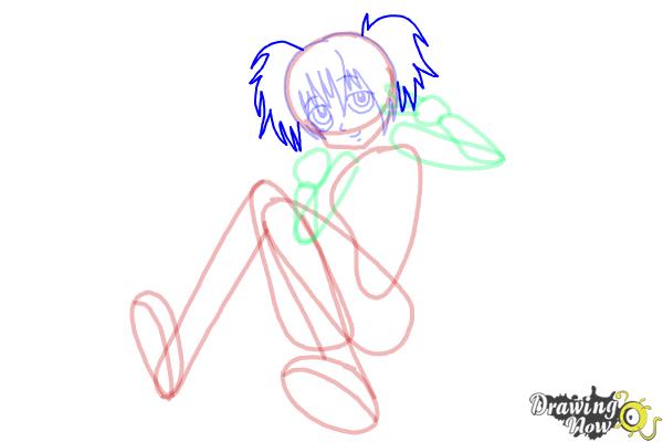 how to draw anime girl body sitting