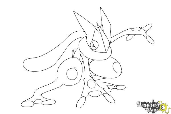How to draw Greninja Pokemon  Sketchok easy drawing guides