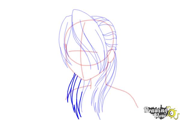 How to Draw a Manga Girl with Long Hair (3/4 View)