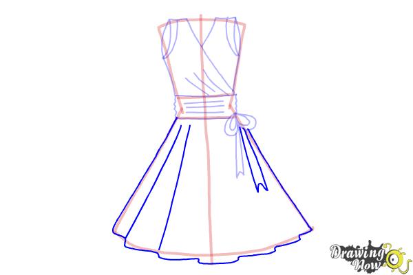 how to draw a dress step by step step 8