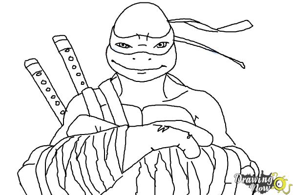 how to draw a ninja turtle face