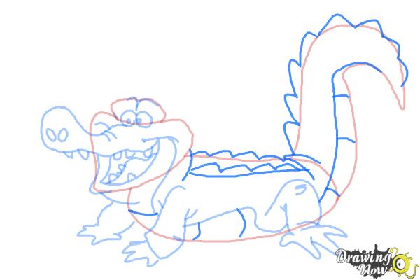 How to Draw Tick-Tock The Crocodile, Disney Villain - Step 8