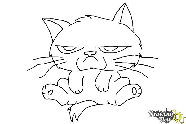 grumpy cat outline