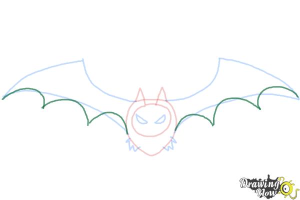 How to Draw a Halloween Bat - Step 5