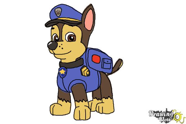 alligevel aftale Menda City How to Draw Chase from Paw Patrol - DrawingNow