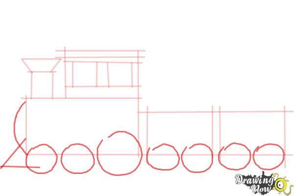 how to draw a simple train step 6
