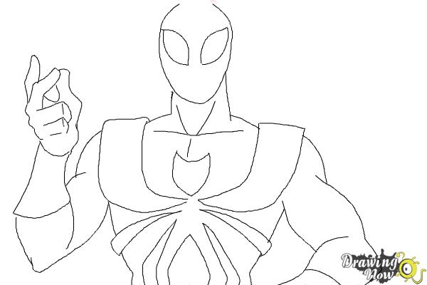How to Draw Iron Spider Armor - DrawingNow