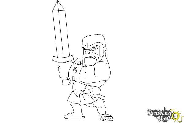 How to Draw Clash Of Clans Barbarian DrawingNow
