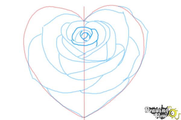 How to Draw a Heart Rose - DrawingNow