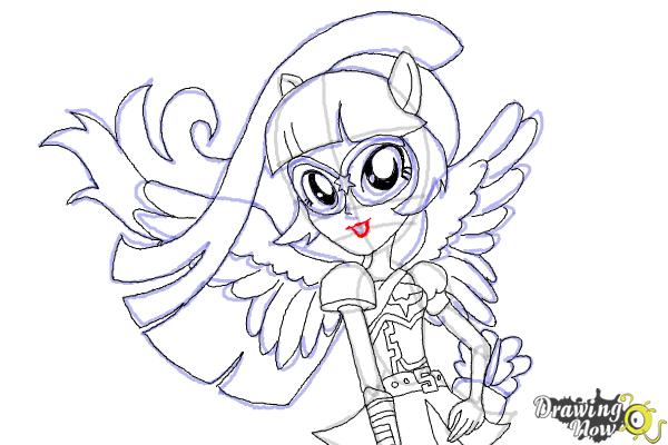 how to draw twilight sparkle from my little pony equestria girls friendship games step 11