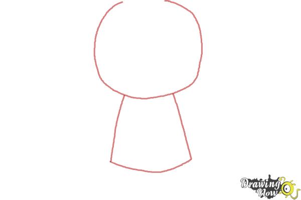 How to draw Chibi Deadpool - Step 1