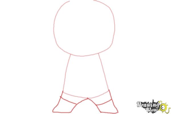How to draw Chibi Deadpool - Step 2