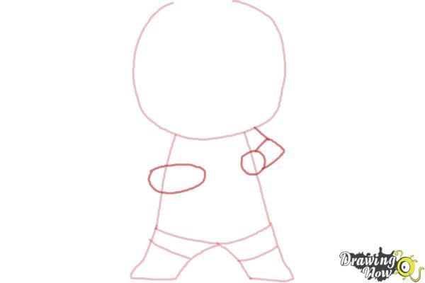 How to draw Chibi Deadpool - Step 3