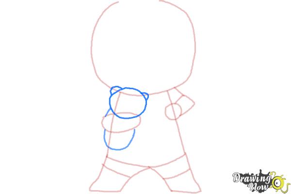 How to draw Chibi Deadpool - Step 4