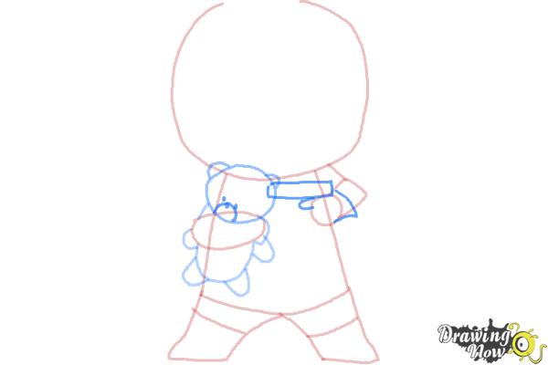 How to draw Chibi Deadpool - Step 6