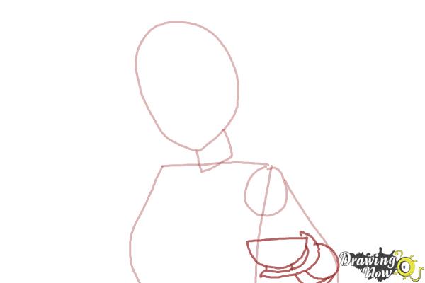 How to Draw Akagi from Kantai Collection - Step 3