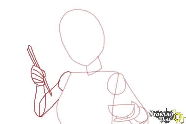 How to Draw Akagi from Kantai Collection - Step 4