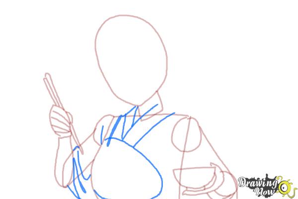 How to Draw Akagi from Kantai Collection - Step 5