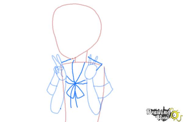 How to Draw Fubuki from Kantai Collection - Step 5