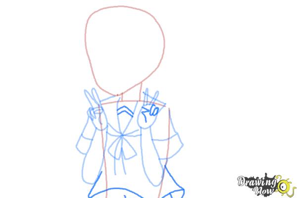 How to Draw Fubuki from Kantai Collection - Step 6