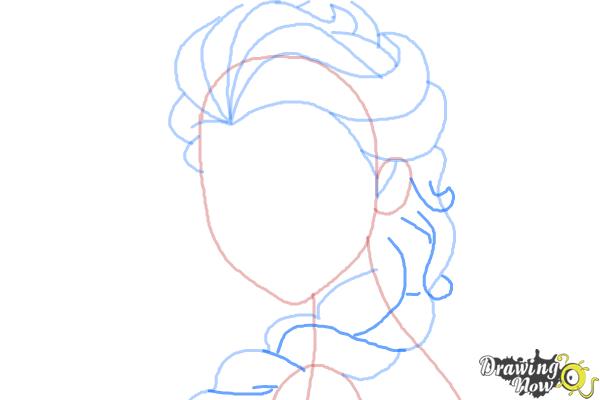 How to Draw Elsa Step by Step - Step 7