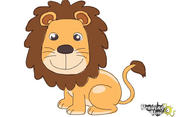 Lion cartoon coloring page for kids Royalty Free Vector