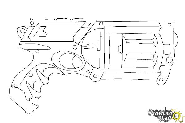 How to Draw a Nerf Gun - DrawingNow