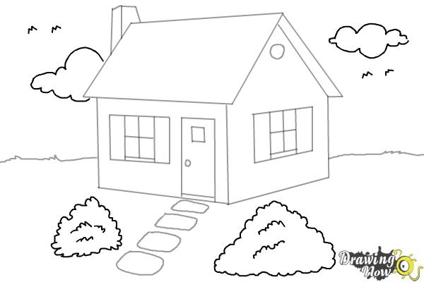 How to Draw a House Step by Step - Step 9