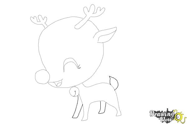 how to draw a cute reindeer