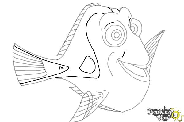 How to Draw Dory from Finding Dory - DrawingNow