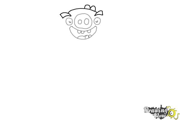 How to Draw Leonard The King Pig from Angry Birds - Step 4