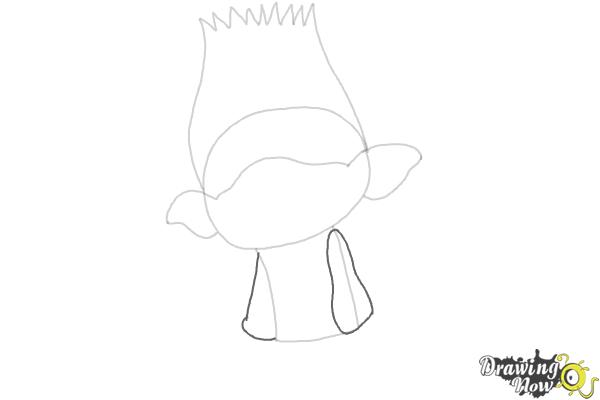 How to Draw Branch from Trolls Movie - Step 4