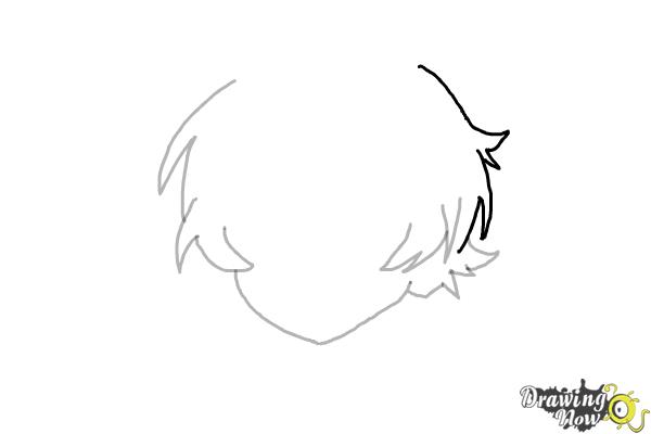 Black and white illustration cute boy curly hair profile in style of crumb  on Craiyon
