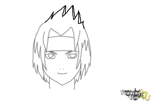 how to draw sasuke uchiha step by step