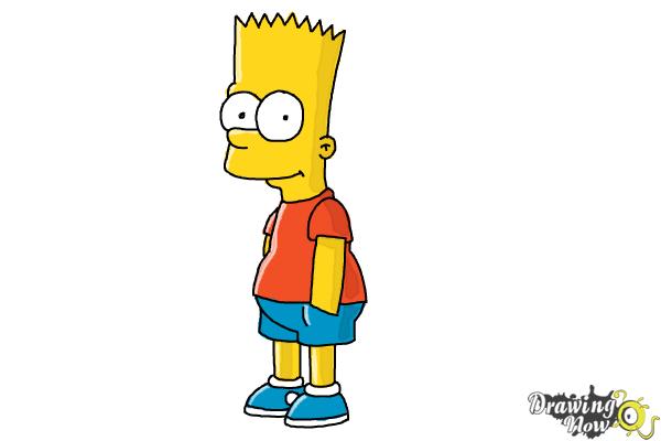 How To Draw Bart Simpson - Drawingnow A0B