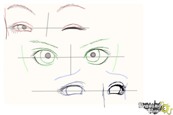 How to Draw Anime Eyes Step by Step - DrawingNow